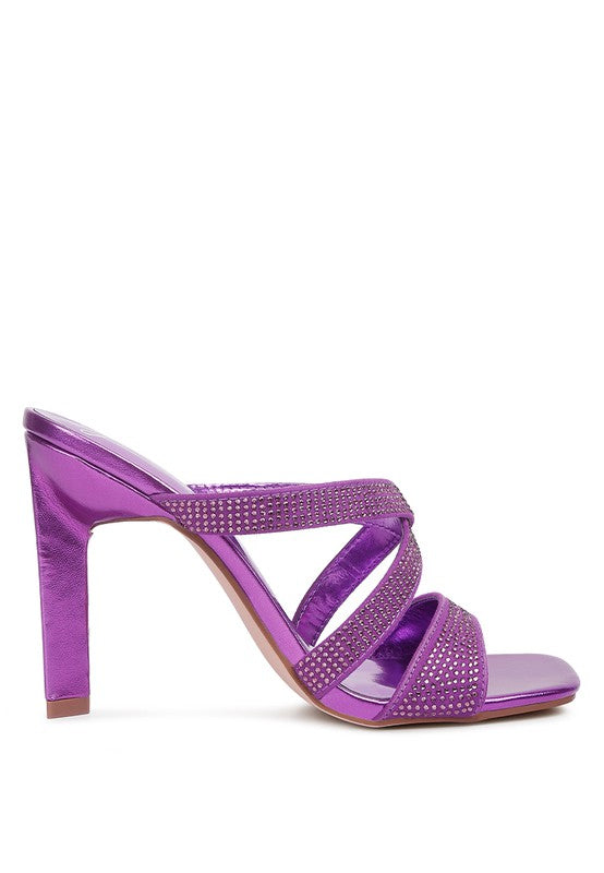 Wapit Rhinestone Embellished Straps Sandals - Tigbul's Variety Fashion Shop
