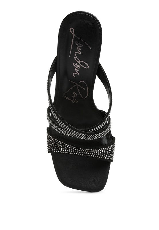 Wapit Rhinestone Embellished Straps Sandals - Tigbul's Variety Fashion Shop