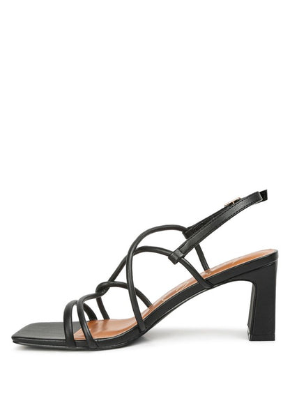 Andrea Knotted Straps Block Heeled Sandals - Tigbuls Variety Fashion