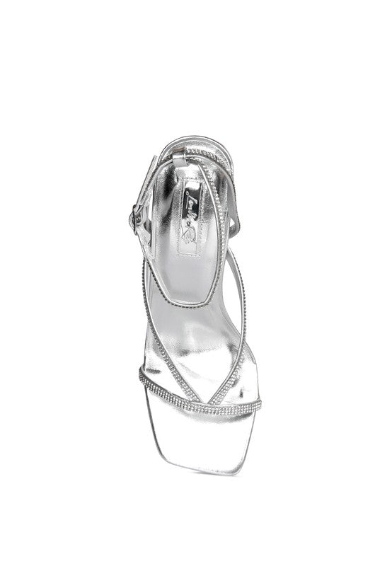 Crush It Diamante Mid Heel Sandal - Tigbul's Variety Fashion Shop