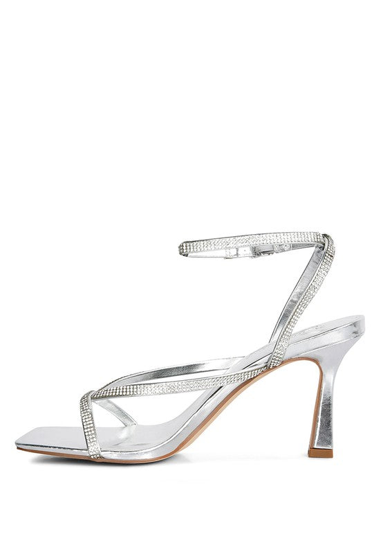 Crush It Diamante Mid Heel Sandal - Tigbul's Variety Fashion Shop