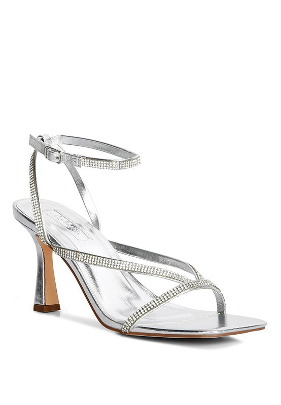 Crush It Diamante Mid Heel Sandal - Tigbul's Variety Fashion Shop