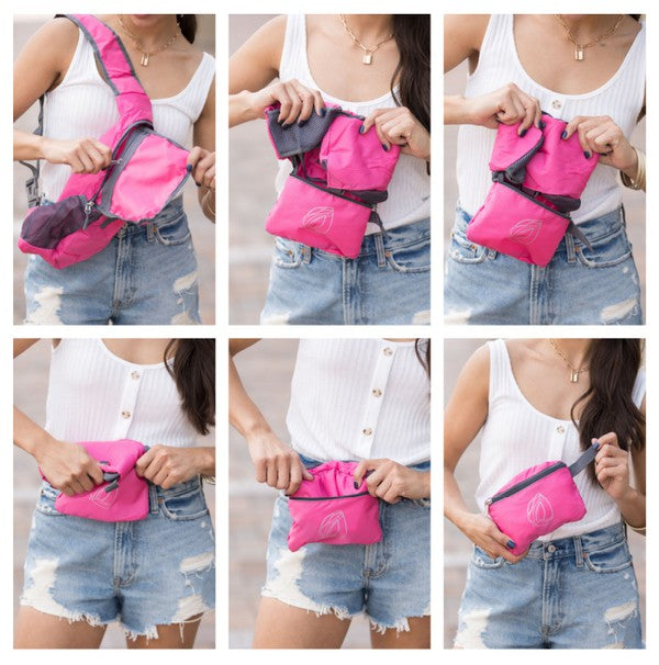 Nylon Packable Sling Bag - Tigbul's Variety Fashion Shop