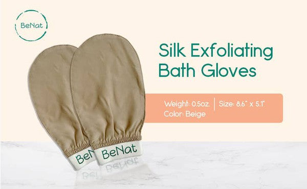 Silk Exfoliating Bath Gloves -Soft Silk - Tigbul's Variety Fashion Shop