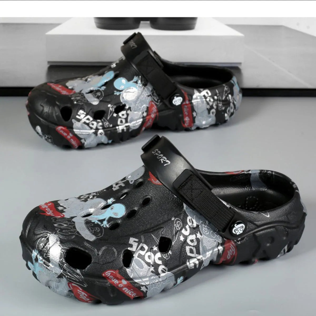Men's Printed Platform Sandals - Tigbul's Variety Fashion Shop
