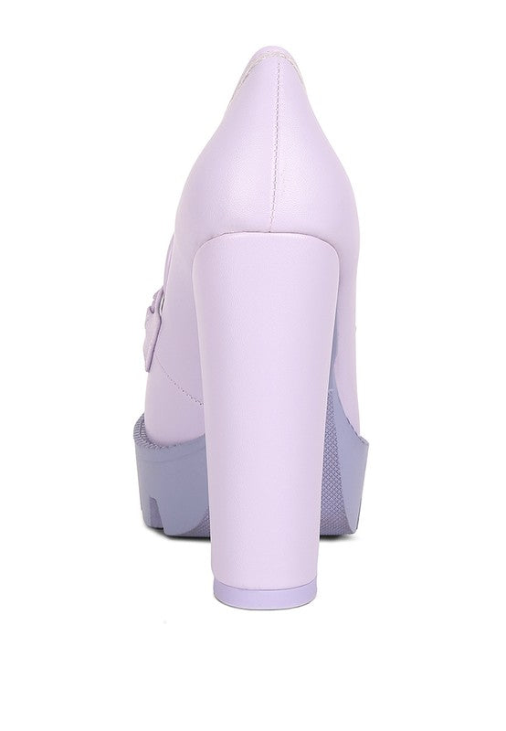 Corinne Chain Embellished Chunky Loafers - Tigbul's Variety Fashion Shop