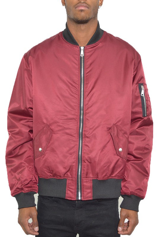 Weiv Mens Solid Padded Bomber Jacket - Tigbul's Variety Fashion Shop