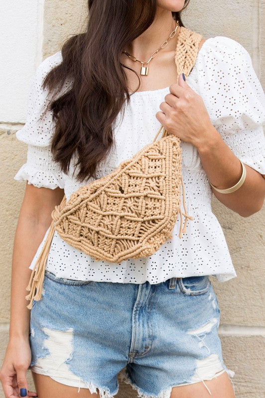 Macrame Sling Bag - Tigbul's Variety Fashion Shop