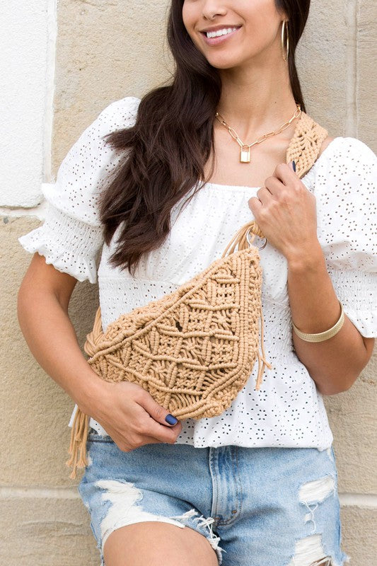 Macrame Sling Bag - Tigbul's Variety Fashion Shop