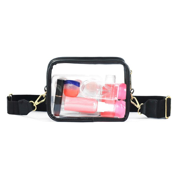 Clear Square Stadium Sling Bag Crossbody Strap - Tigbul's Variety Fashion Shop