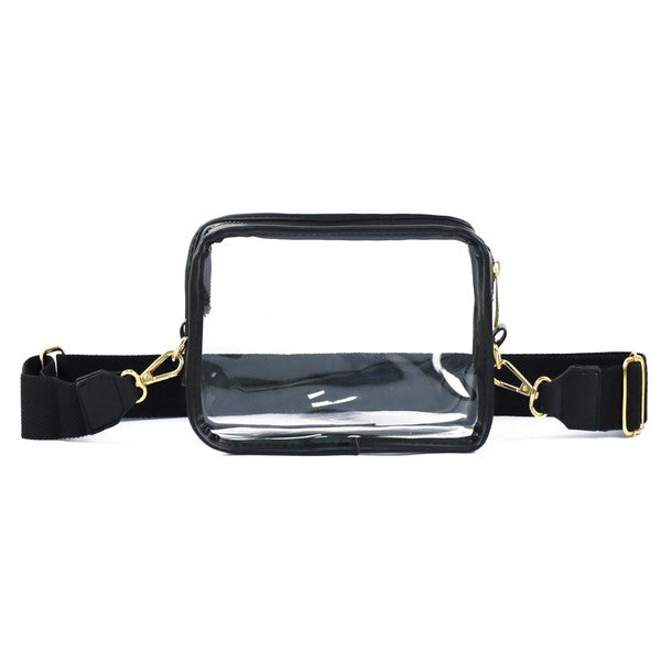 Clear Square Stadium Sling Bag Crossbody Strap - Tigbul's Variety Fashion Shop