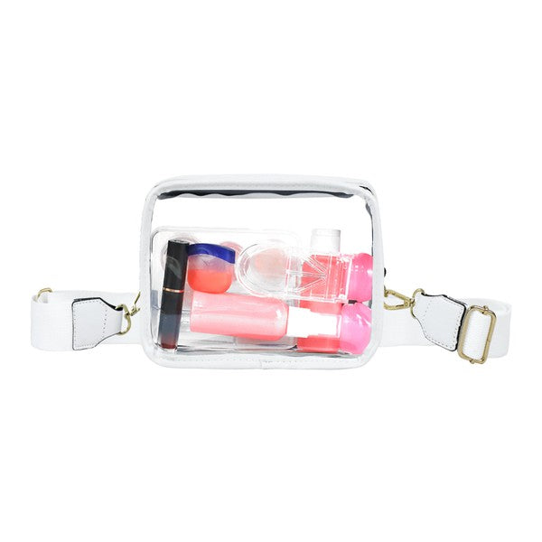 Clear Square Stadium Sling Bag Crossbody Strap - Tigbul's Variety Fashion Shop