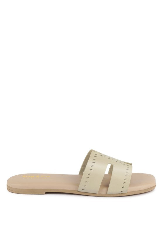 IVANKA Cut Out Slip On Sandals - Tigbul's Variety Fashion Shop