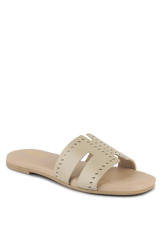 IVANKA Cut Out Slip On Sandals - Tigbul's Variety Fashion Shop