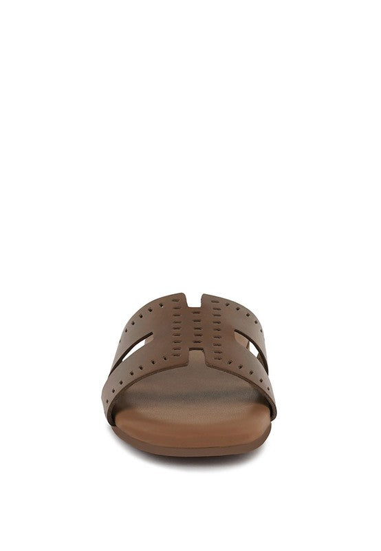 IVANKA Cut Out Slip On Sandals - Tigbul's Variety Fashion Shop