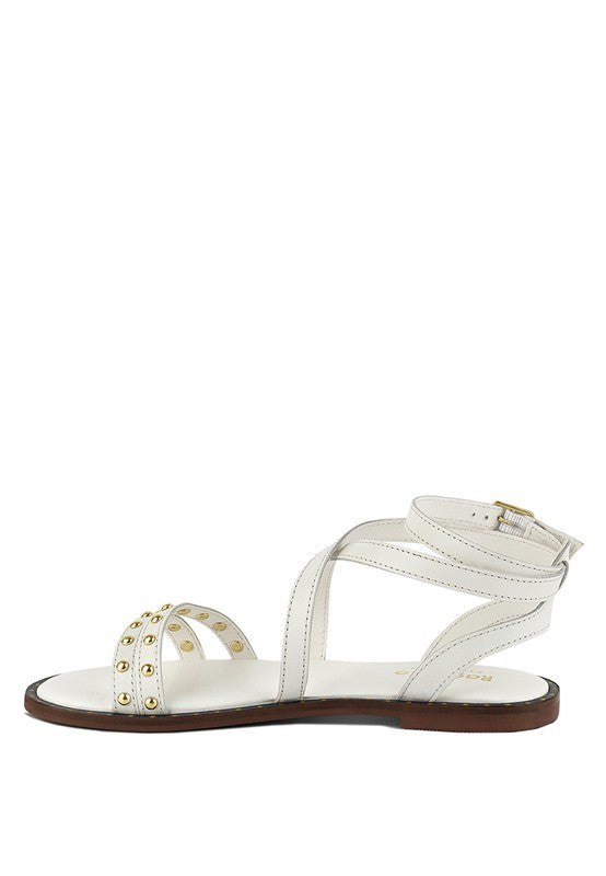 CORRIANE Studs Embellishment Strappy Sandals - Tigbul's Variety Fashion Shop