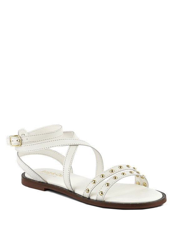 CORRIANE Studs Embellishment Strappy Sandals - Tigbul's Variety Fashion Shop