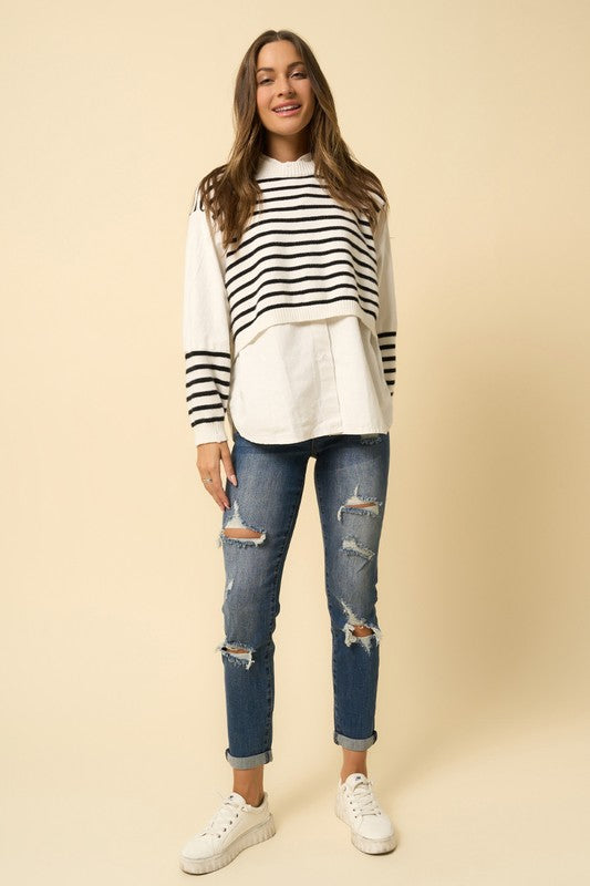 Destroyed Boyfriend Jeans - Tigbul's Variety Fashion Shop
