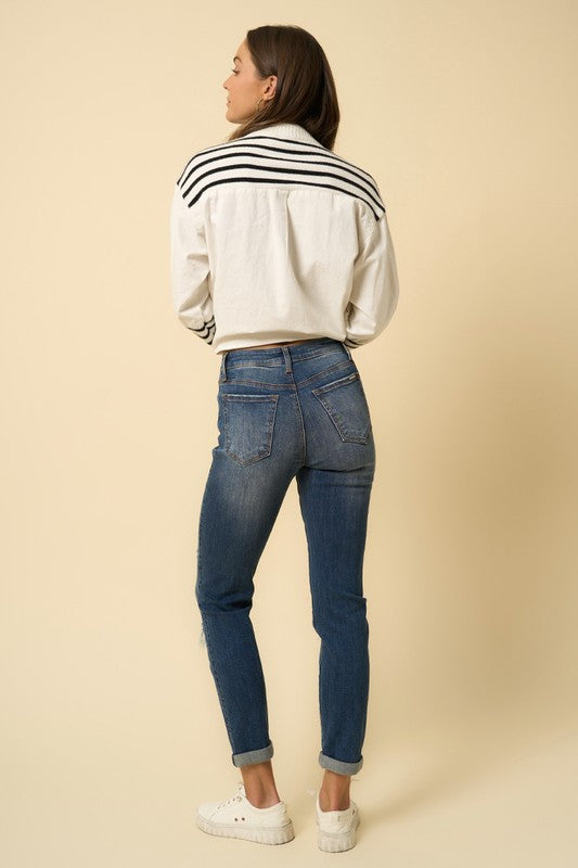 Destroyed Boyfriend Jeans - Tigbul's Variety Fashion Shop