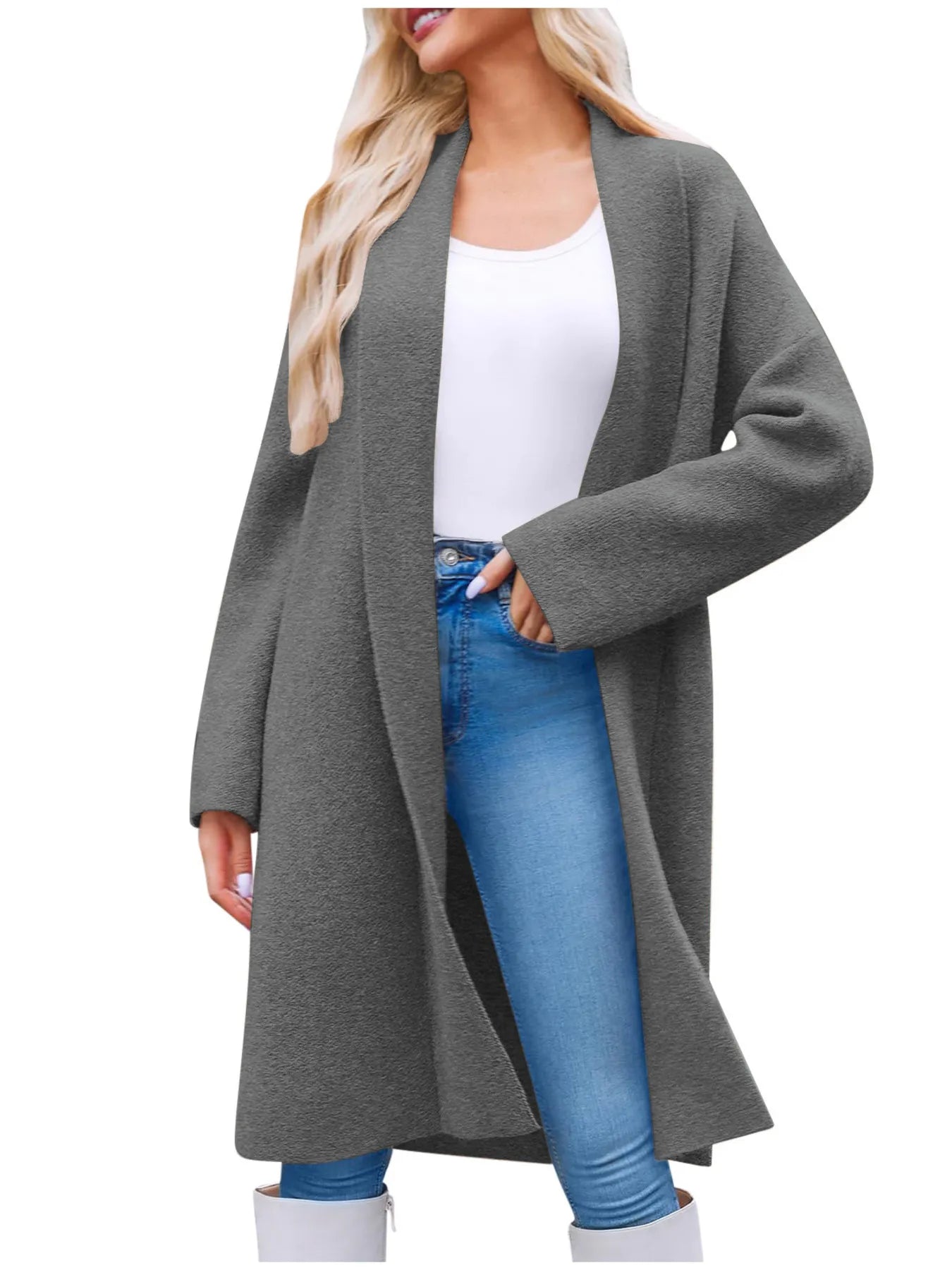 Open Front Longline Coat - Tigbul's Variety Fashion Shop