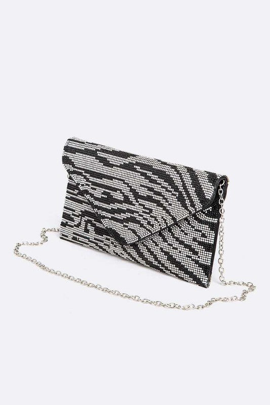Rhinestone Animal Print Convertible Clutch - Tigbul's Variety Fashion Shop