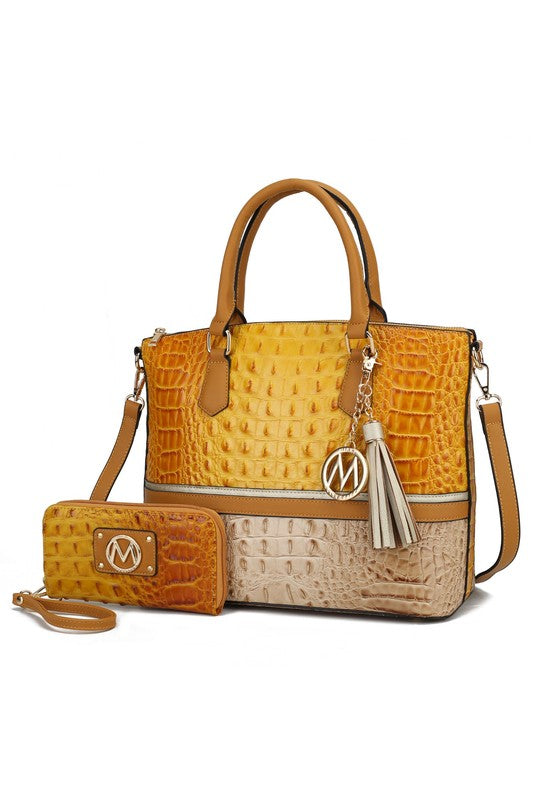 MKF Collection Autumn Crocodile Skin Tote Bag Mia - Tigbul's Variety Fashion Shop