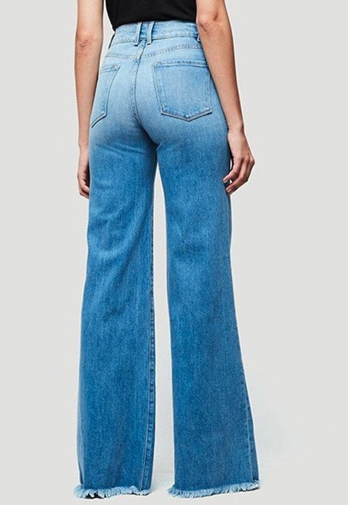 Wide Leg Denim Jeans - Tigbul's Variety Fashion Shop