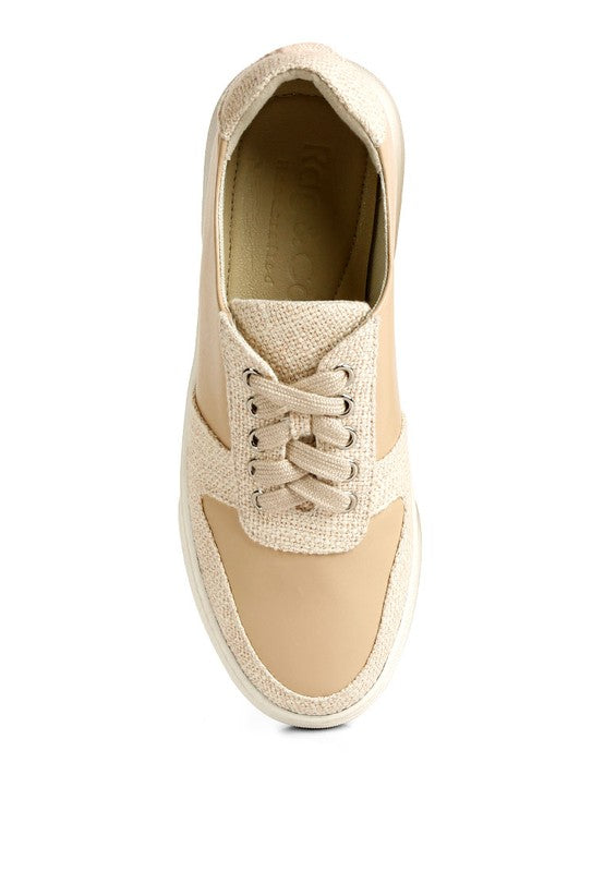 Kjaer Dual Tone Leather Sneakers - Tigbul's Variety Fashion Shop