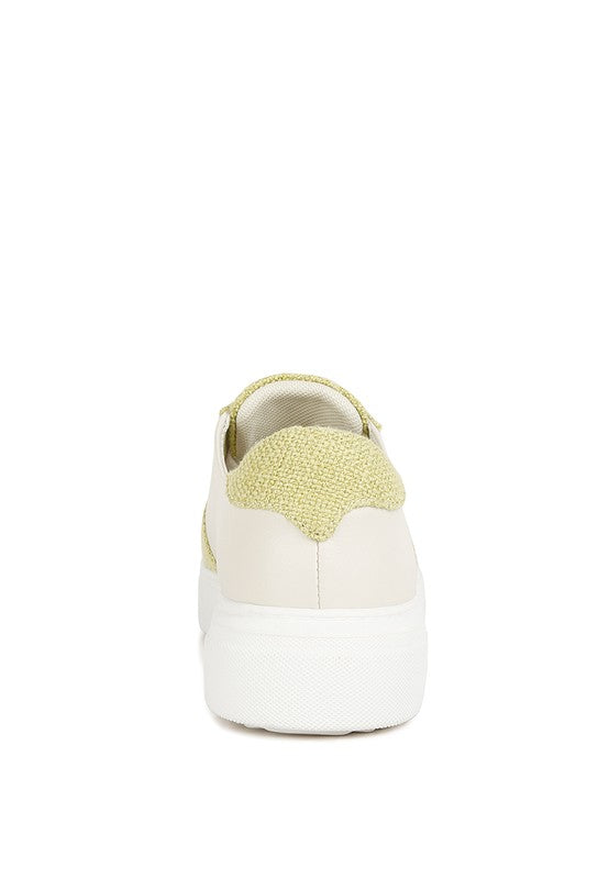 Kjaer Dual Tone Leather Sneakers - Tigbul's Variety Fashion Shop