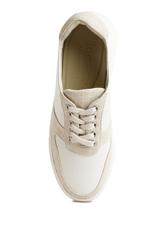 Kjaer Dual Tone Leather Sneakers - Tigbul's Variety Fashion Shop