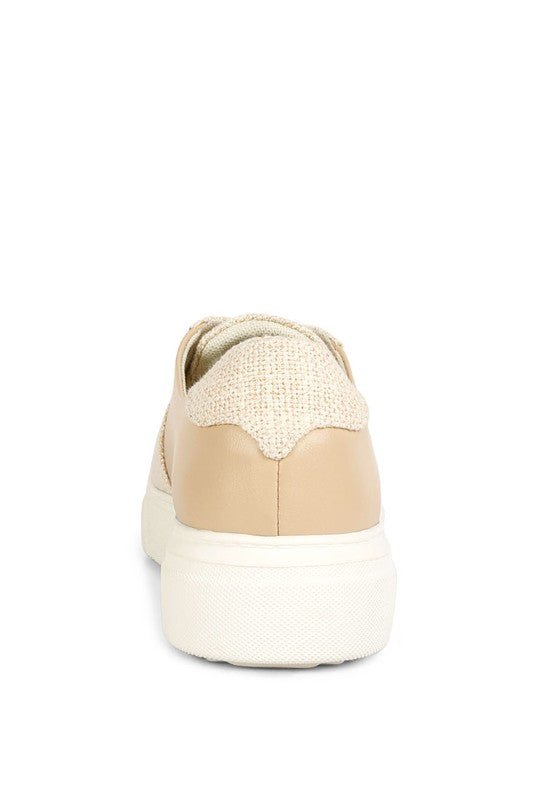 Kjaer Dual Tone Leather Sneakers - Tigbul's Variety Fashion Shop
