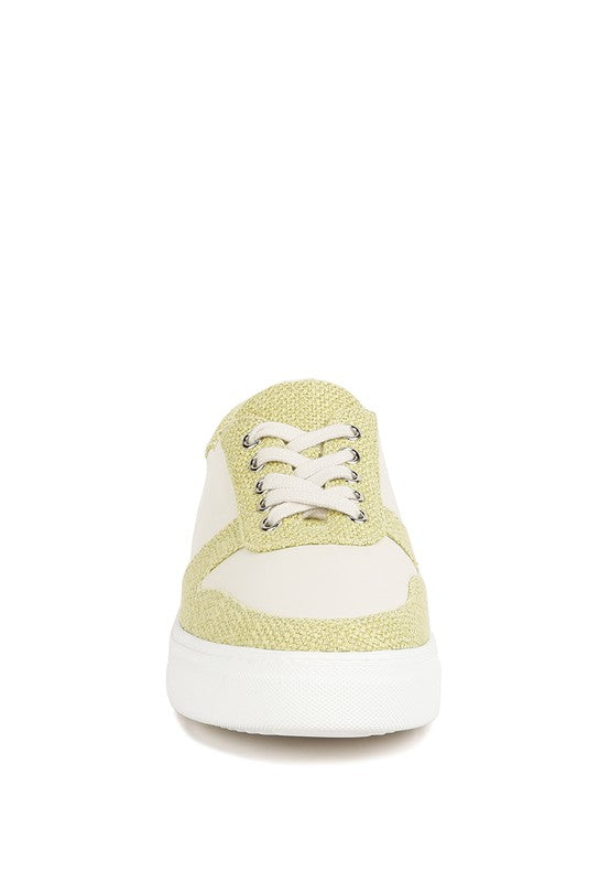 Kjaer Dual Tone Leather Sneakers - Tigbul's Variety Fashion Shop