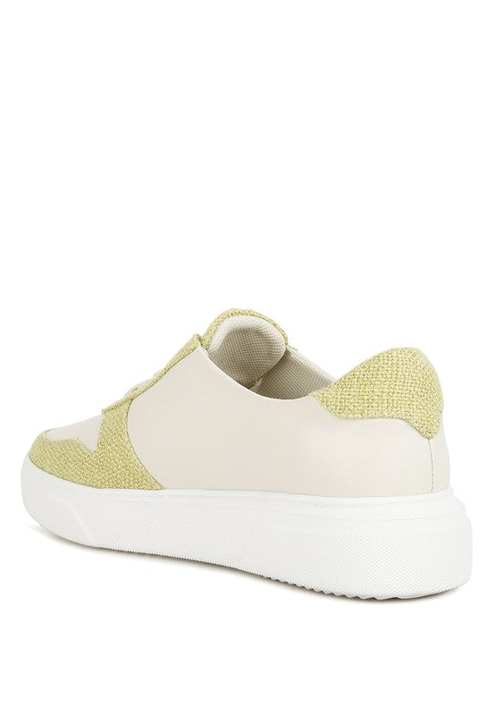 Kjaer Dual Tone Leather Sneakers - Tigbul's Variety Fashion Shop