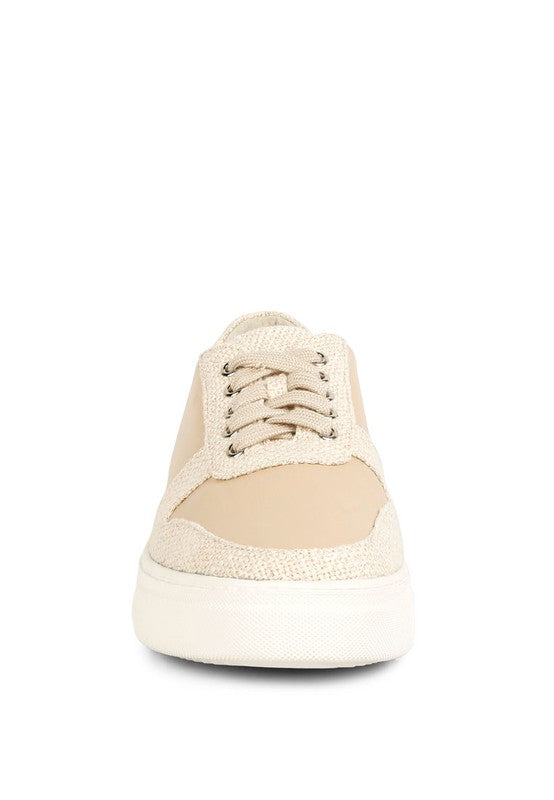 Kjaer Dual Tone Leather Sneakers - Tigbul's Variety Fashion Shop