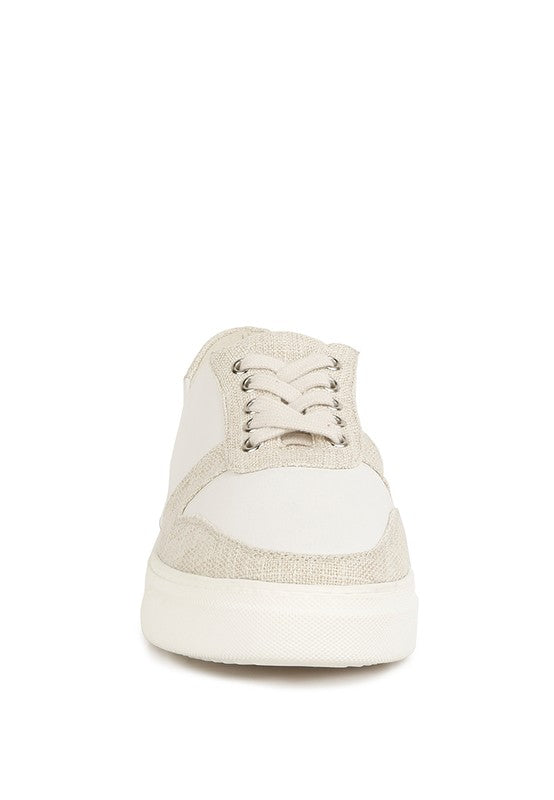 Kjaer Dual Tone Leather Sneakers - Tigbul's Variety Fashion Shop
