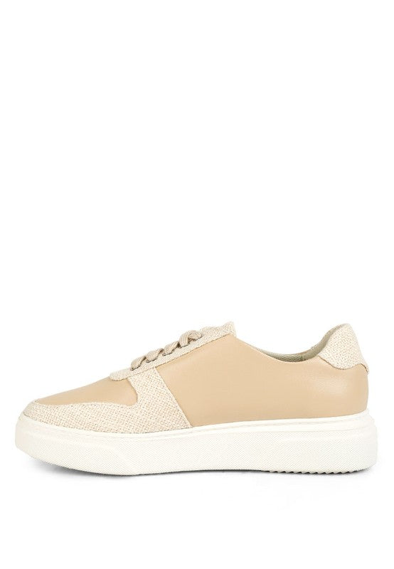 Kjaer Dual Tone Leather Sneakers - Tigbul's Variety Fashion Shop