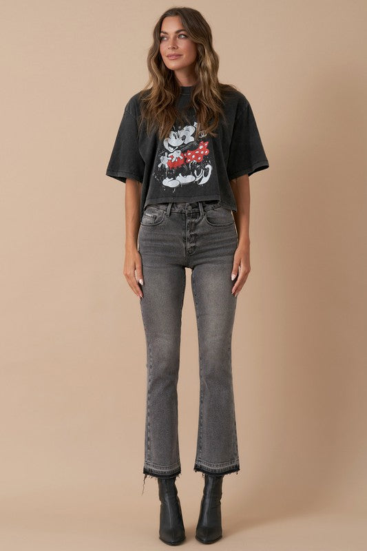 High Rise Cropped Boot Cut Denim Jeans - Tigbul's Variety Fashion Shop