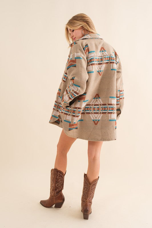 Blue B Exclusive Aztec Shirt Jacket - Tigbul's Variety Fashion Shop