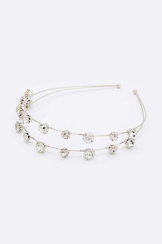 Crystal Iconic Double Row Headband - Tigbul's Variety Fashion Shop