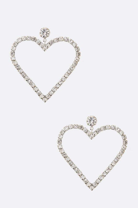 Crystal Heart Drop Earrings - Tigbul's Variety Fashion Shop