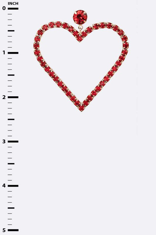 Crystal Heart Drop Earrings - Tigbul's Variety Fashion Shop