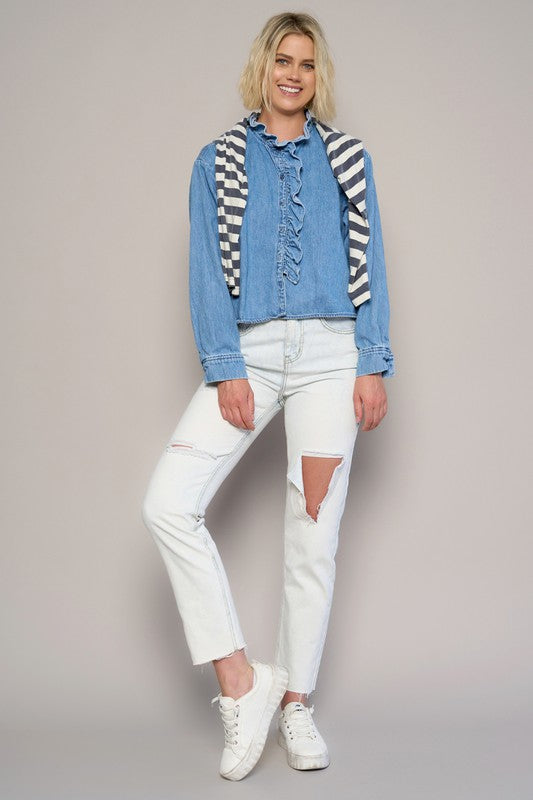 High Waist Ripped Jeans - Tigbul's Variety Fashion Shop