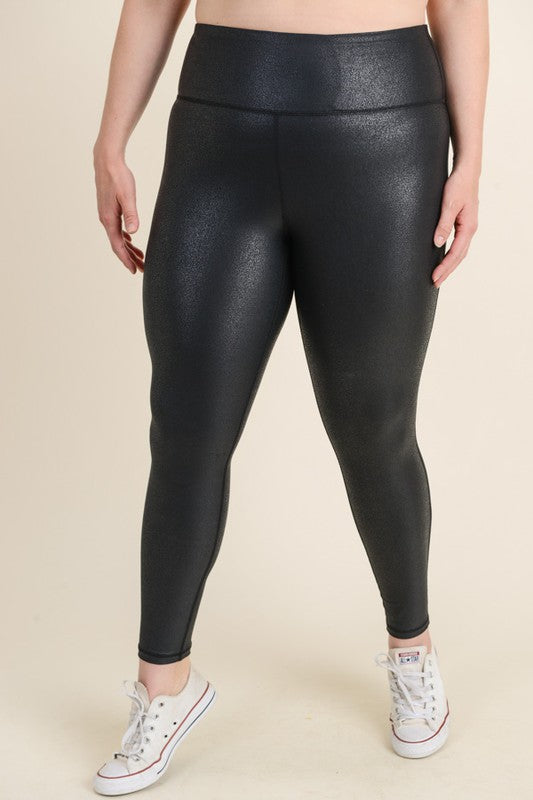 Curvy OG Foil High Waist Leggings - Tigbul's Variety Fashion Shop