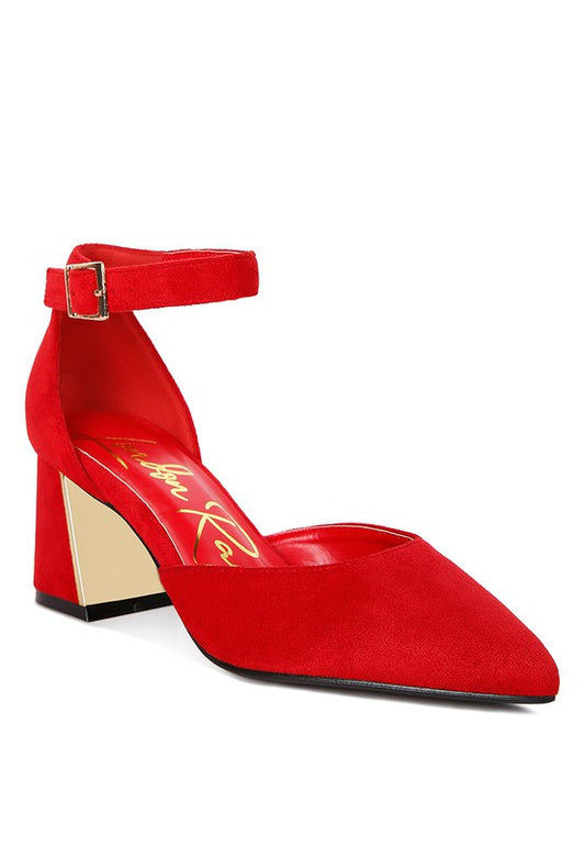 Rory Metallic Sling Detail Block Heel Sandals - Tigbuls Variety Fashion
