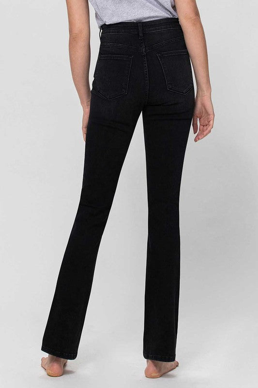 Black High Rise Slim Bootcut Jean - Tigbul's Variety Fashion Shop
