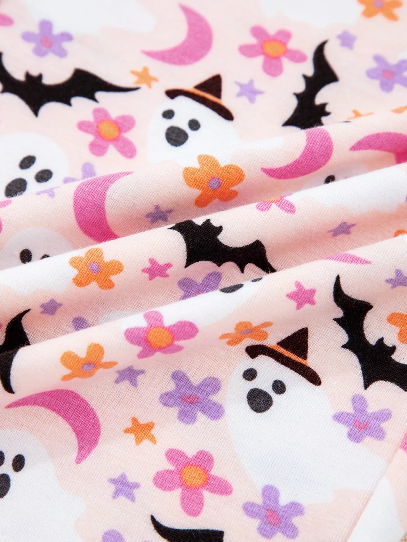 Halloween Ghost Print Button Up Top and Pants Lounge Set - Tigbul's Variety Fashion Shop