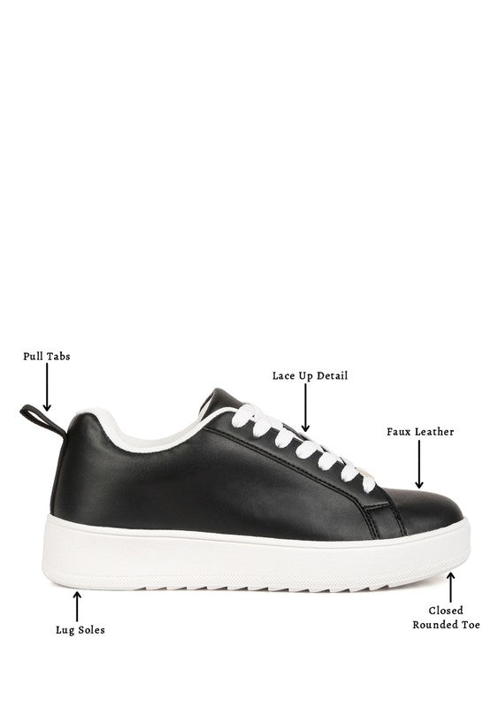 Rouxy Faux Leather Sneakers - Tigbul's Variety Fashion Shop