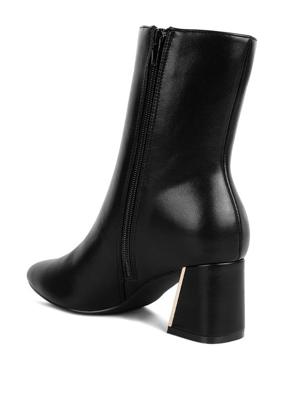 Kaira Metallic Accent Heel High Ankle Boots - Tigbul's Variety Fashion Shop