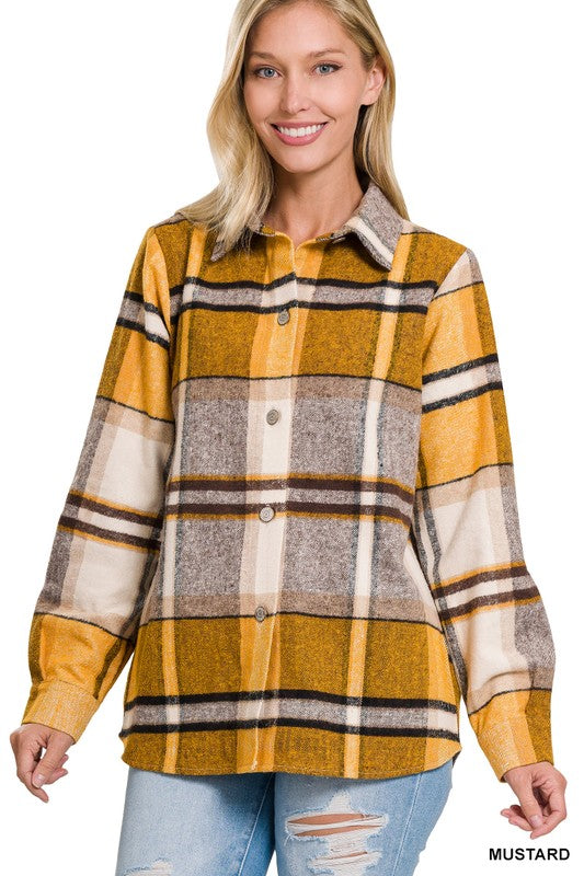 Yarn Dyed Plaid Shacket - Tigbul's Variety Fashion Shop