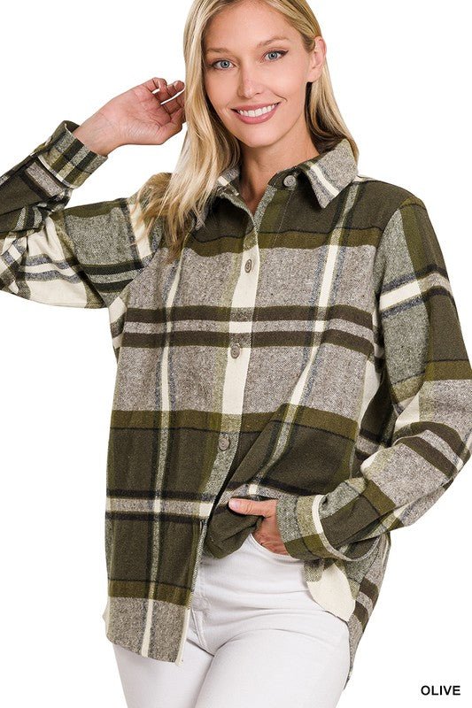 Yarn Dyed Plaid Shacket - Tigbul's Variety Fashion Shop